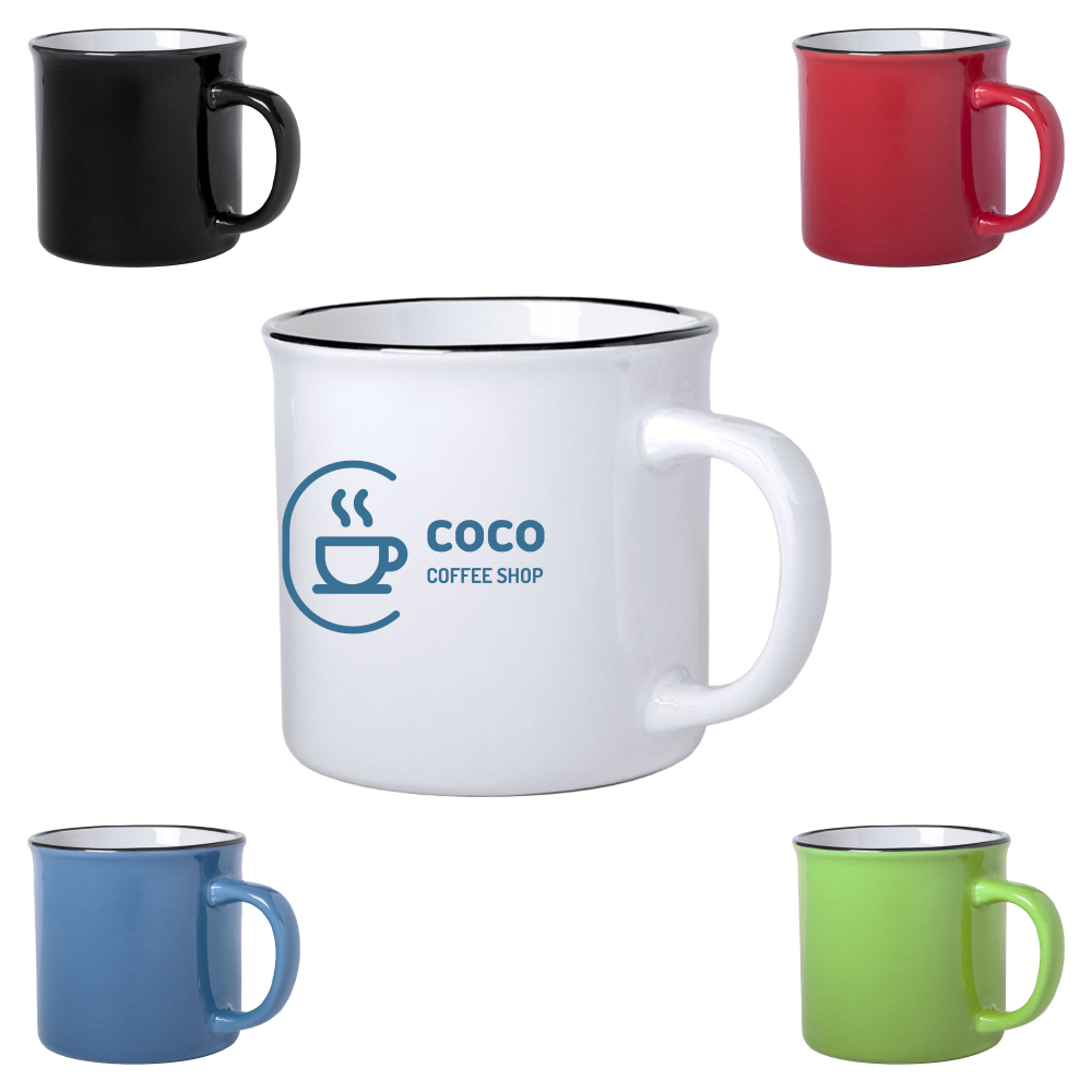 Black Rim Vintage Ceramic Mug-(300ml/10oz)