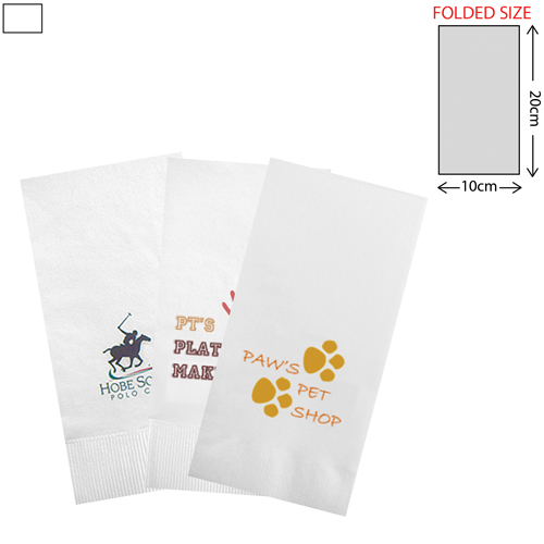 Paper Folded Napkins - White (40x40cm) (20x10cm when folded)
