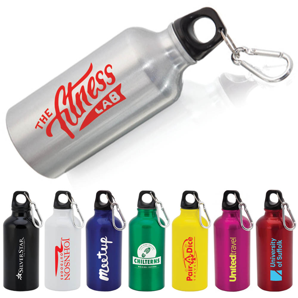 Aluminium Bottle With Carabiner Lid Mento (400ml)