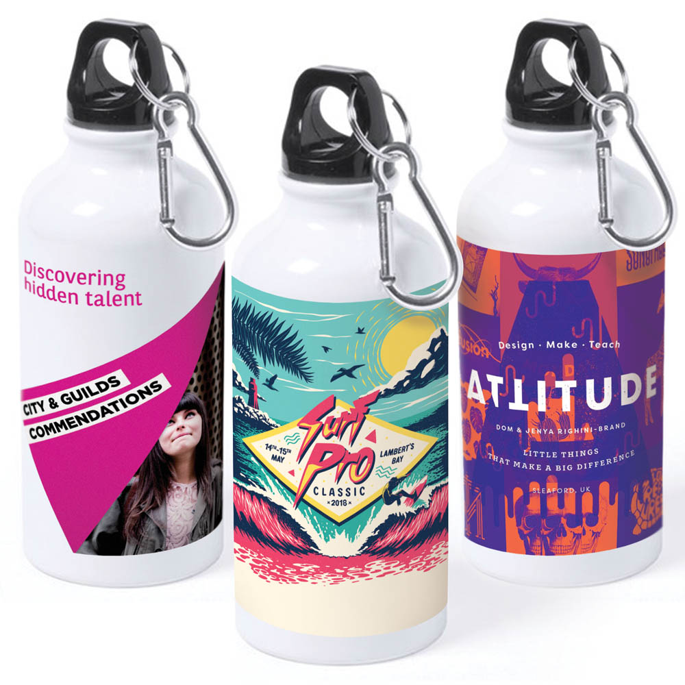Sublimation Aluminium Bottle With Carabiner Lid (400ml) - Promo Catering